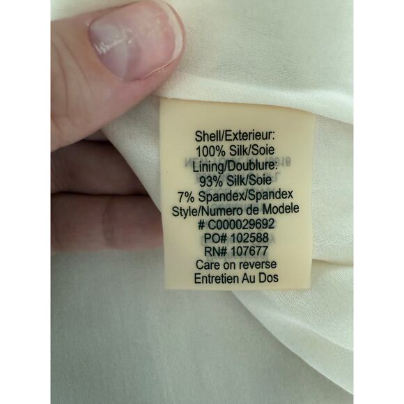 Alice + Olivia Light Pink/Cream Silk Chiffon Drape Dress Size Small - Picture 7 of 9